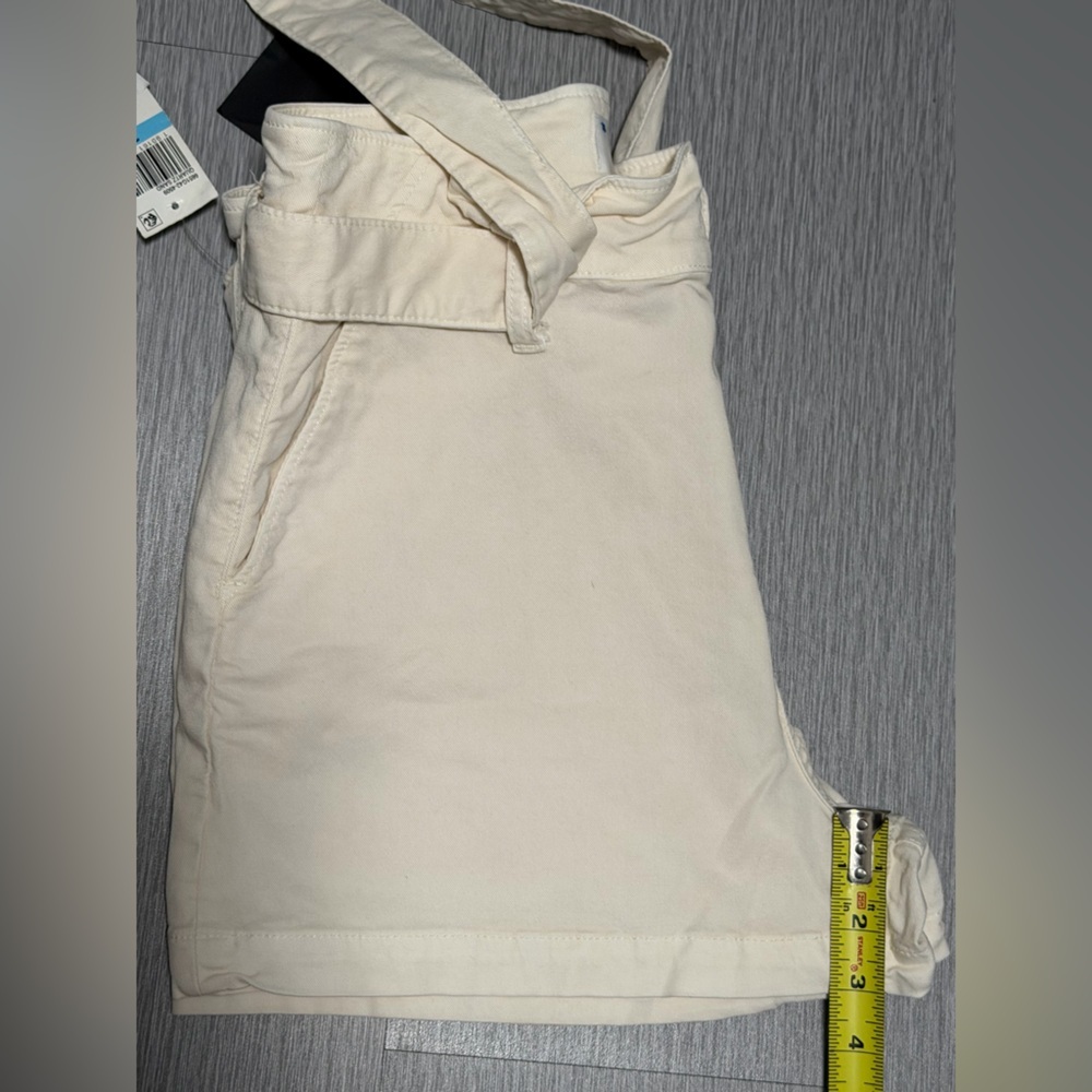 PAIGE Paperbag Waist Shorts Size 31 Quartz Sand Tie Waist NWT Beige Summer - Picture 12 of 16